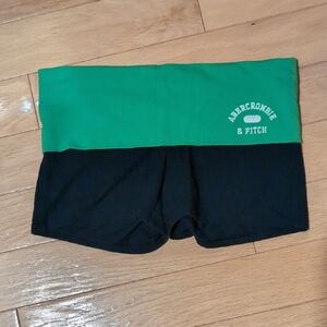 A&F Green and Black Shorty Shorts
